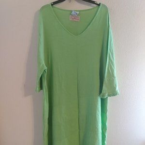 Izcalli Fine Exclusive Mexican Clothes & Dunes Relaxed Fashion Green Dress Plus1